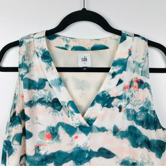 Cabi Watercolor Tank Top Slit Sides Size S - Picture 3 of 7